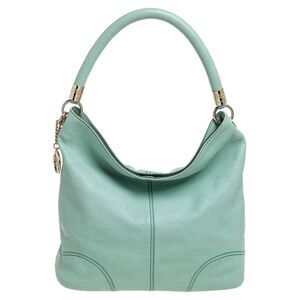 Lancel Mint Green Grained Leather Flair Hobo